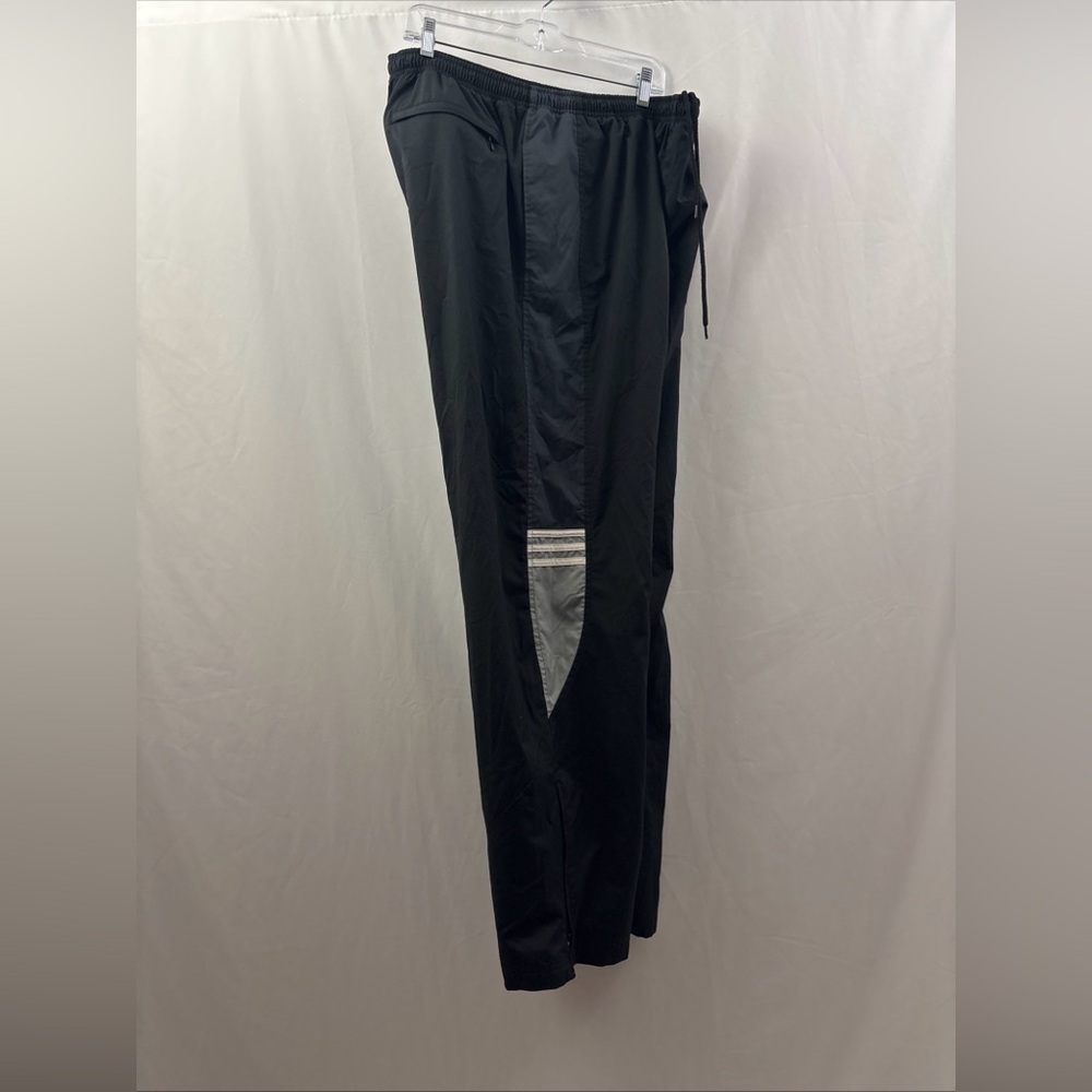 Vintage Adidas Pants Mens XL Black Windbreaker Joggers Ankle Zip Y2K Track - Picture 2 of 12